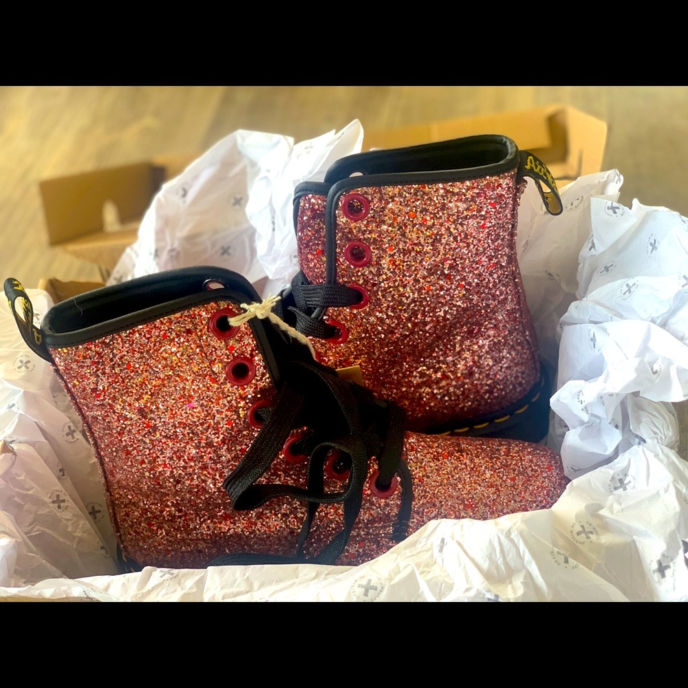 Doc Martens Farrah Pink Glitter 7